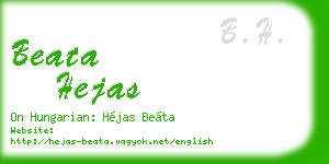 beata hejas business card